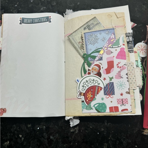 Christmas Junk Journal Signatures Bound Handmade 3 Books absolute gorgeous - Picture 11 of 16